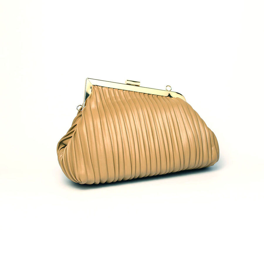 BORSA POCHETTE PLISSETTATA BEIGE KARILA