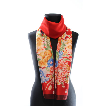 FOULARD SETA RETTANGOLARE ROSSO