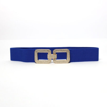 Cintura elastica blu con fibbia strass Karila