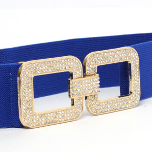 Cintura elastica blu con fibbia strass Karila