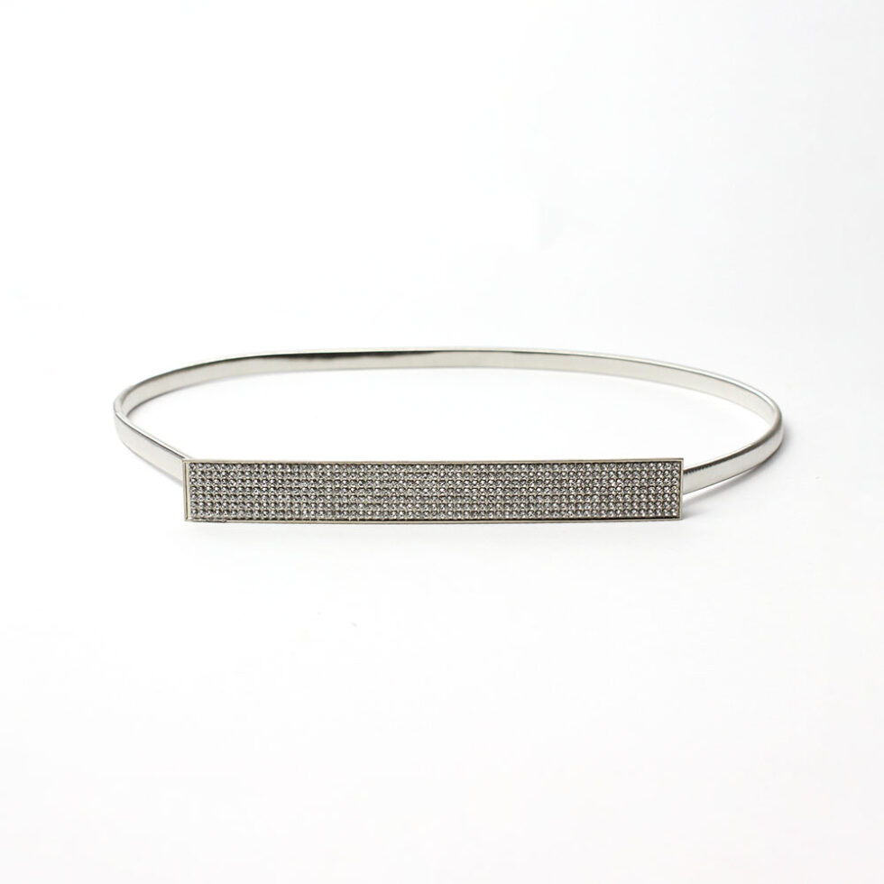 Cintura elastica in metallo argento Karila