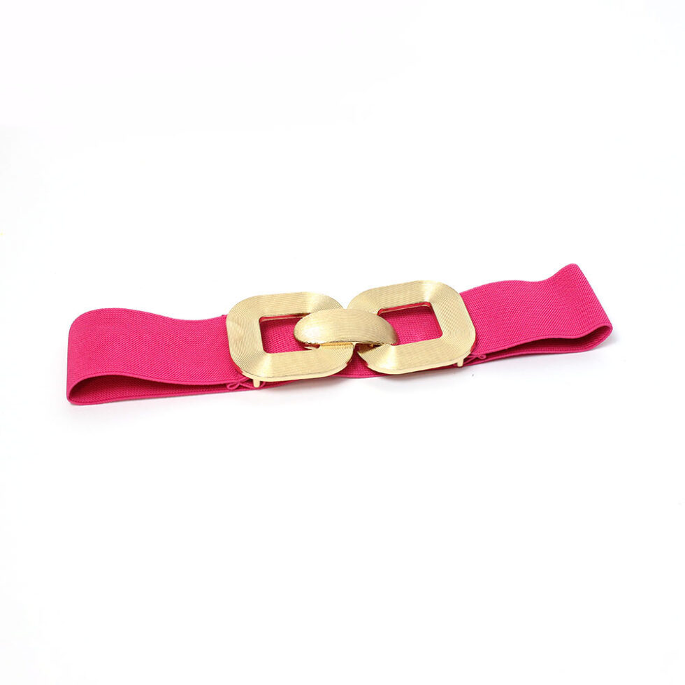 Cintura elastica rosa con fibbia oro Diana