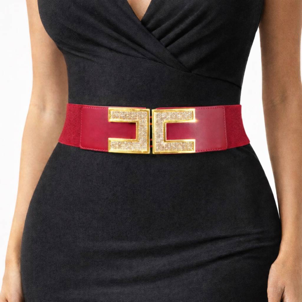 Cintura luna fucsia Cintura elastica fucsia con strass Luna - immagine 1