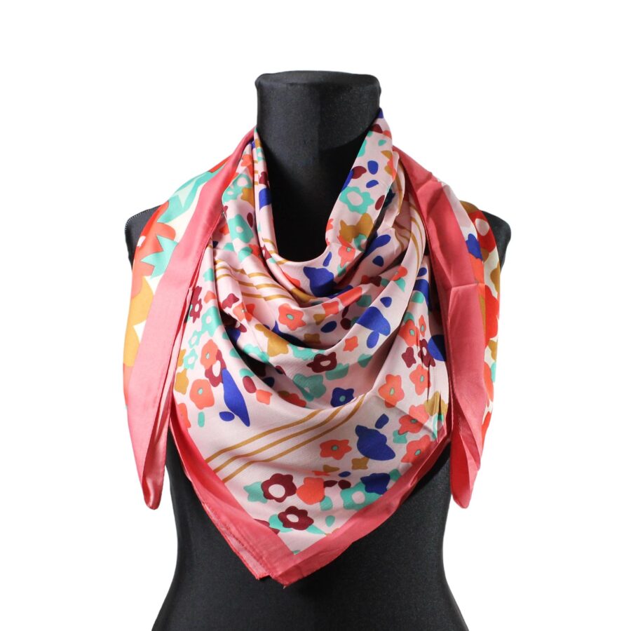 foulard seta quadrato rosa