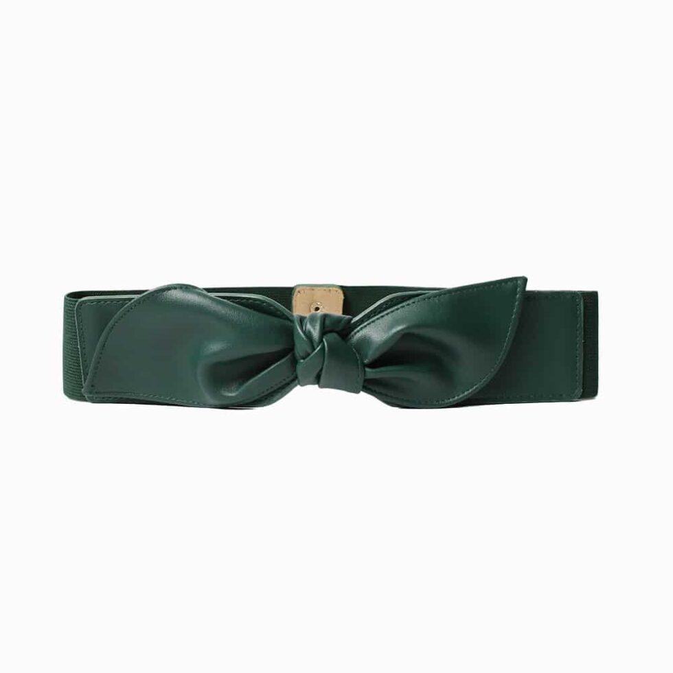 Cintura verde elastica con fiocco Karila