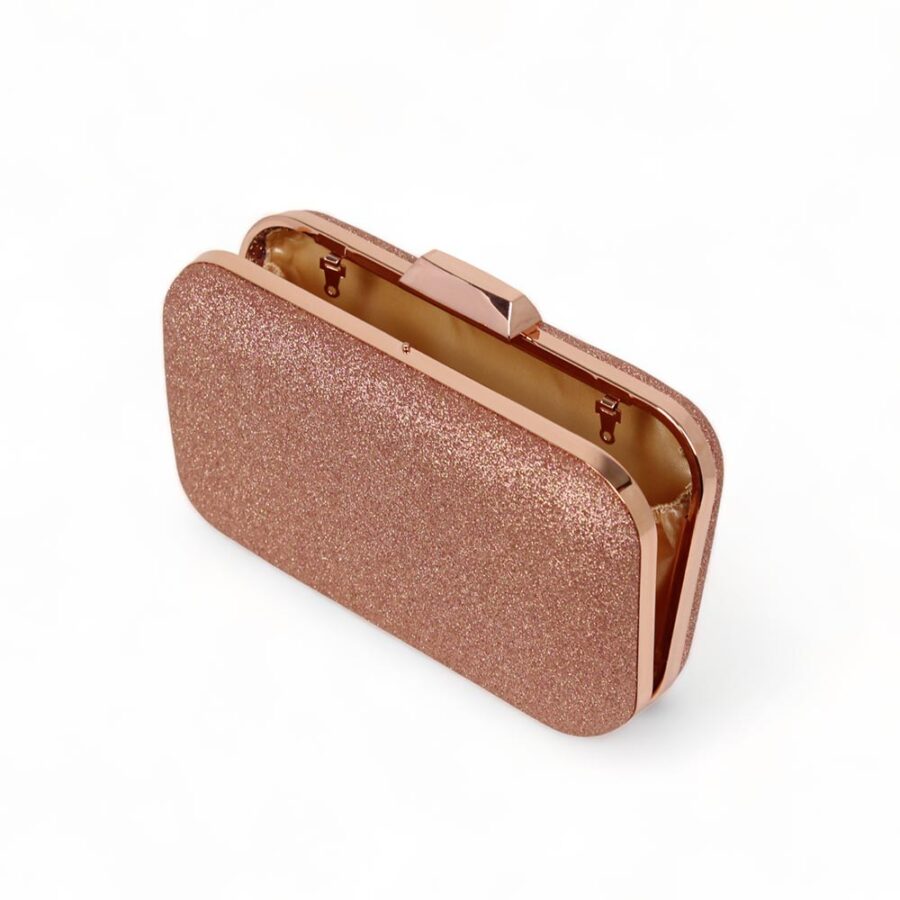 Clutch oro rosa elegante con glitter Karila