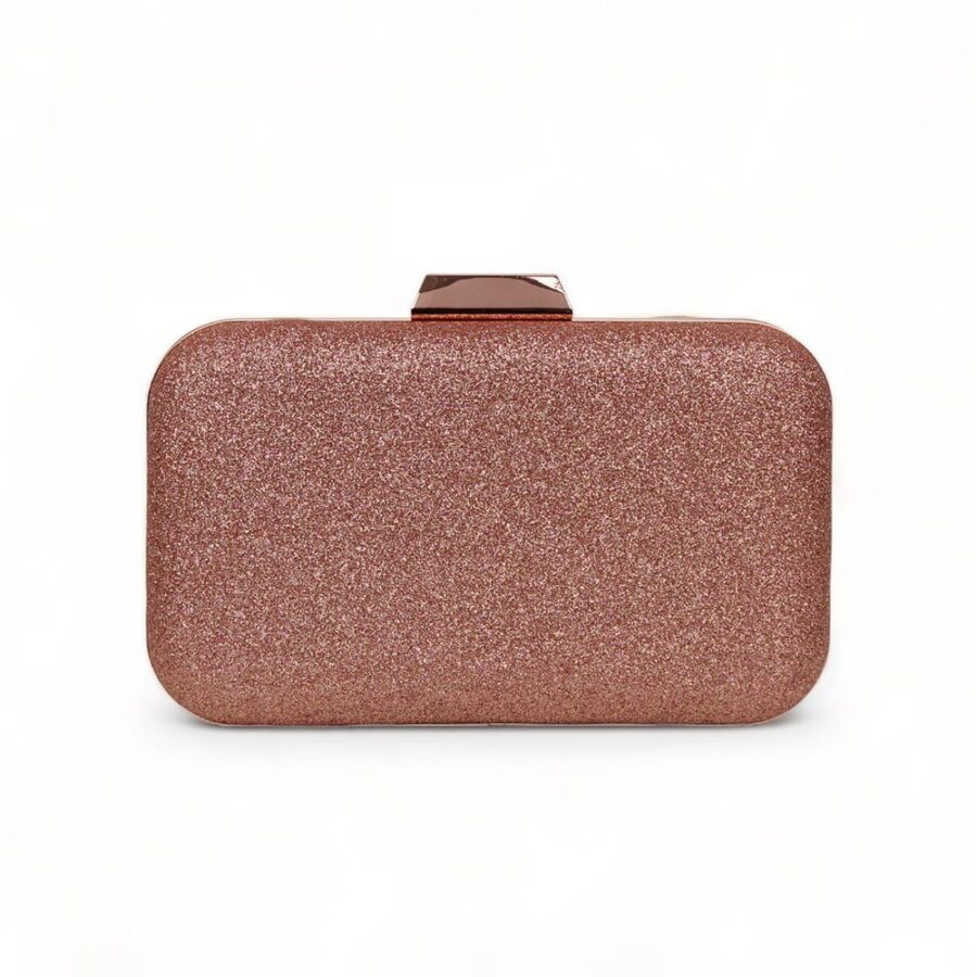 Clutch oro rosa elegante con glitter Karila