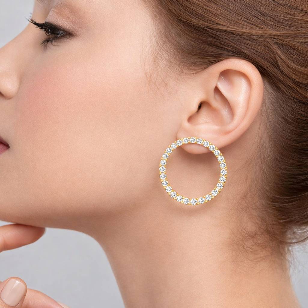 Orecchini A Cerchio Con Zirconia Cubica – Clip Per Cartilagine Non Penetranti, Stile Bohemia, Regalo Per Donne