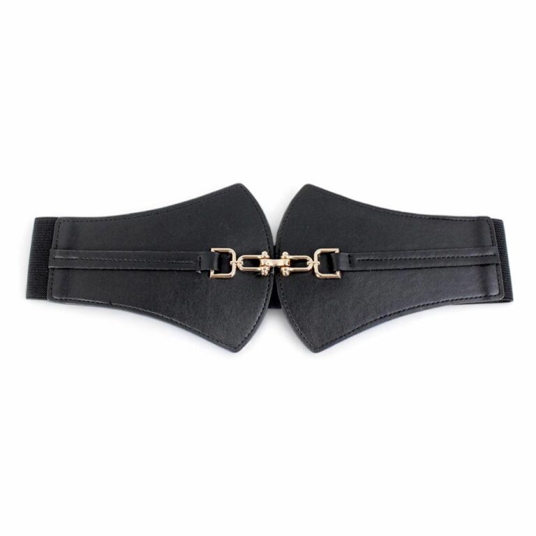 Cintura nera elastica con fibbia grande
