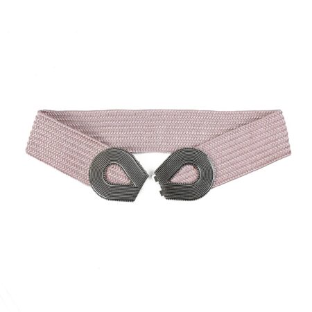 Cintura rosa elastica con fibbia argento