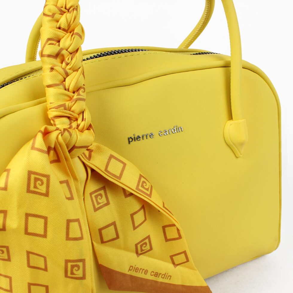 Borsetta gialla con foulard Pierre Cardin Soft