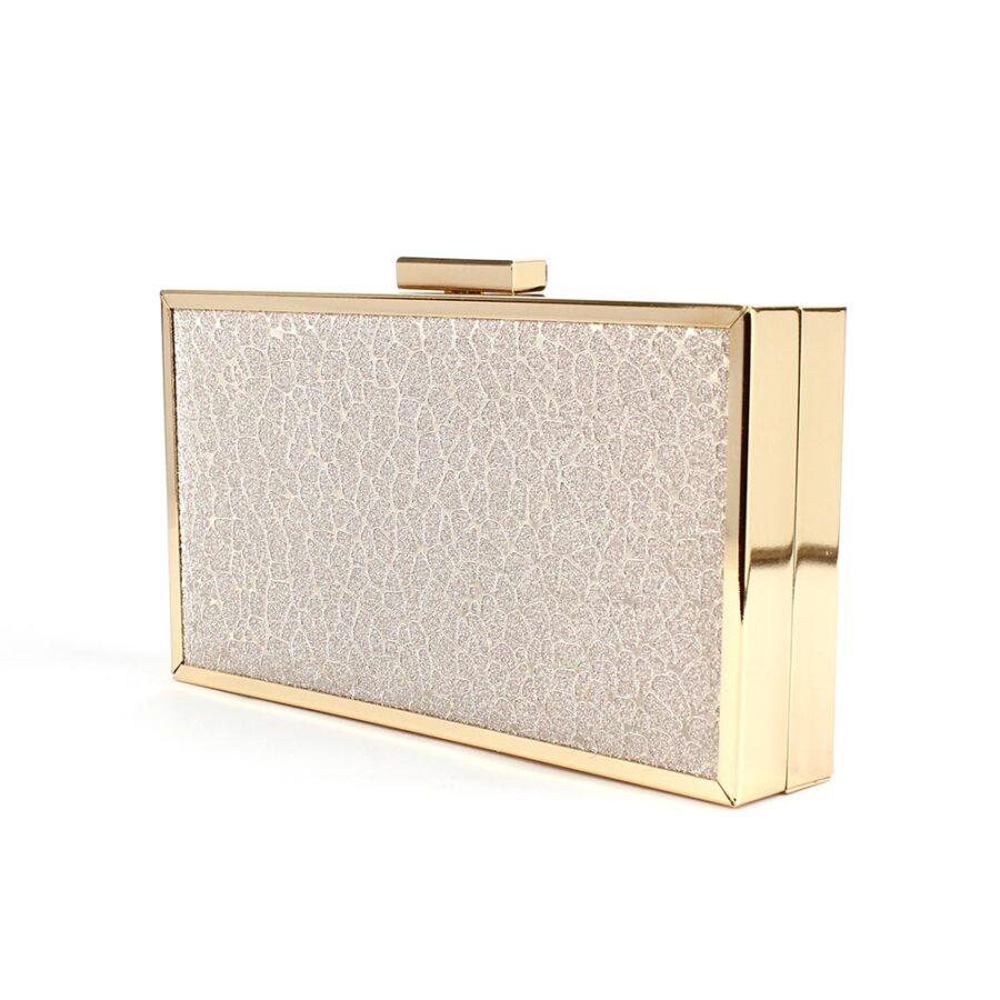 Clutch oro rosa elegante con glitter Aura