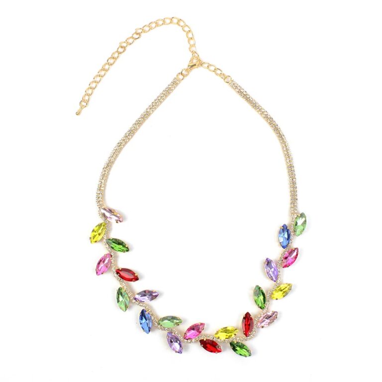 Set collana e orecchini multicolore con strass Natura