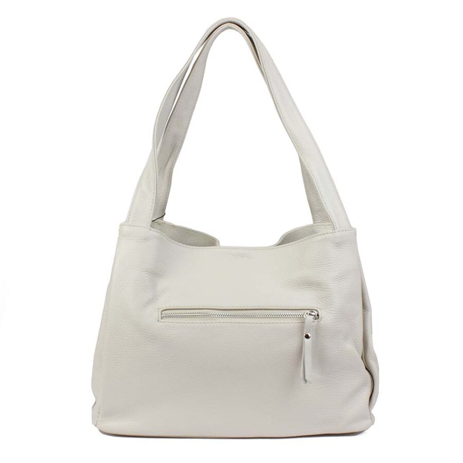 Borsa in pelle beige tre scomparti Pierre Cardin