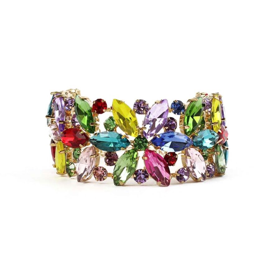 Bracciale semirigido con pietre multicolore sfaccettate Alessia