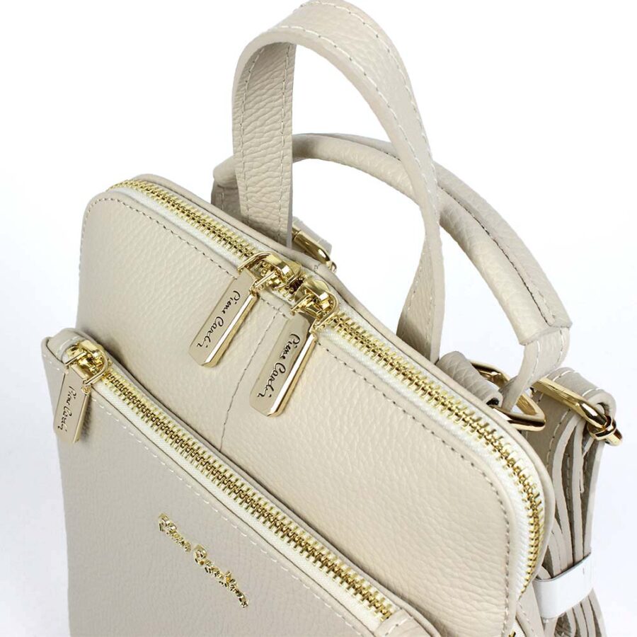 Zainetto borsa Pierre Cardin beige in pelle dollaro