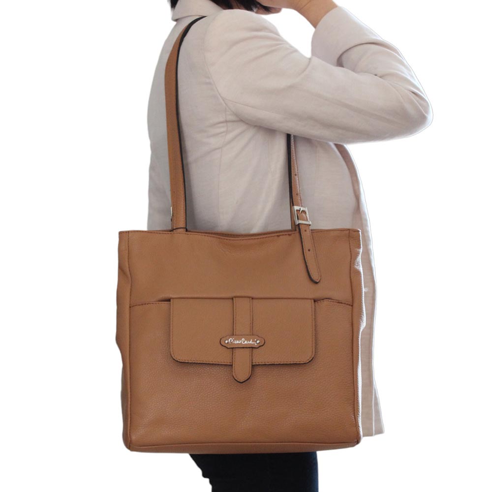 BORSA IN PELLE BEIGE A SPALLA PIERRE CARDIN