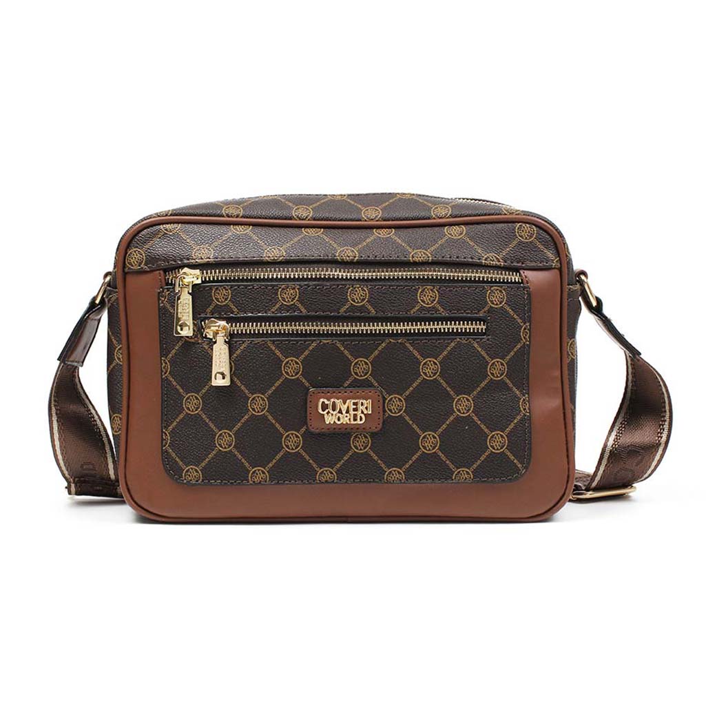 Borsa Coveri World marrone con logo