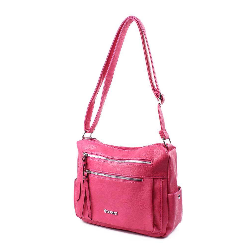 Borsa Coveri fucsia con tasche