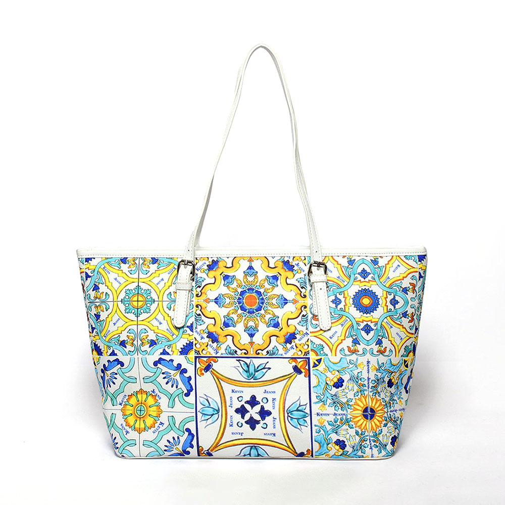 Borsa Kevin Jeans bianca maioliche Karila