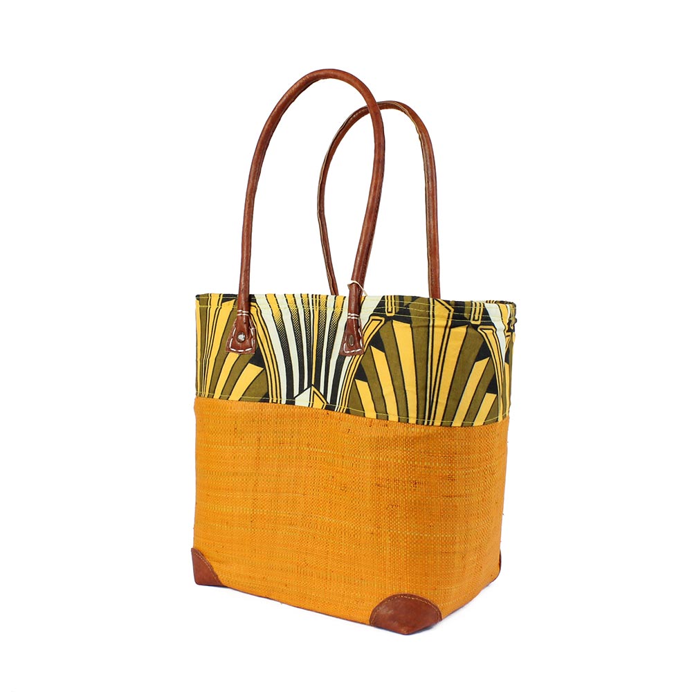 Borsa in paglia piccola gialla Mare