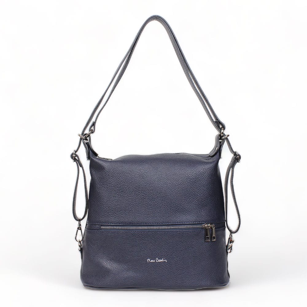 Borsa in vera pelle blu Pierre Cardin Karila
