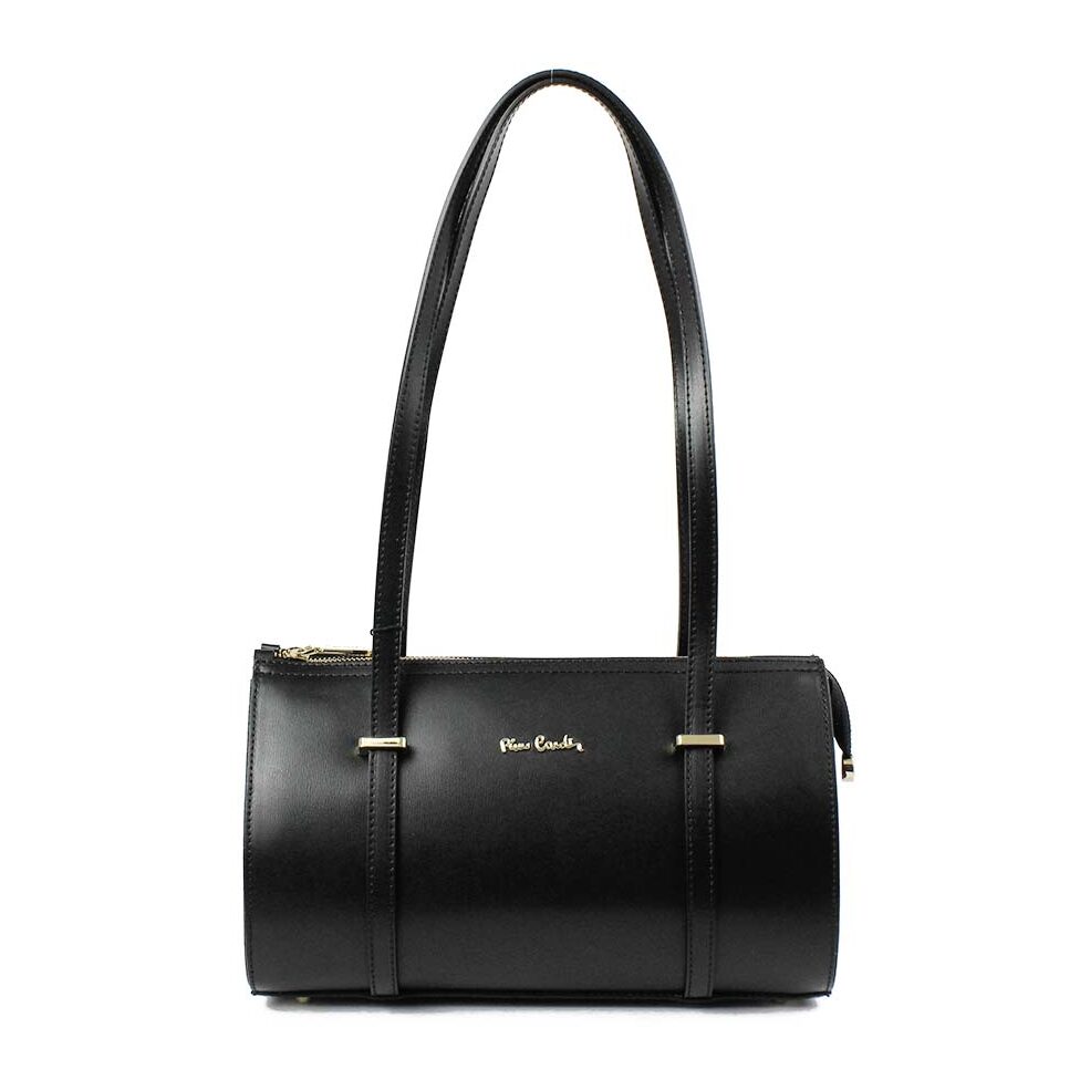 Borsa nera a bauletto Pierre Cardin da spalla