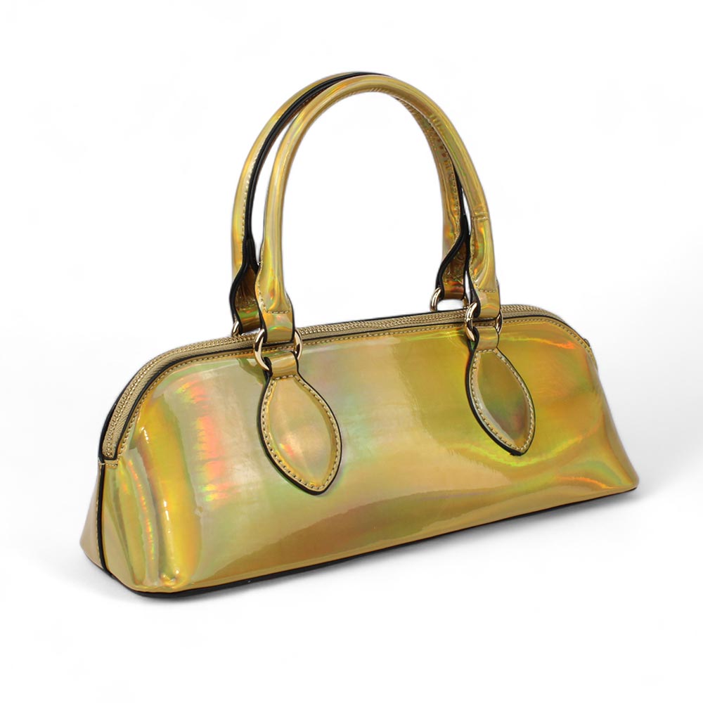 Borsetta Enrico Coveri oro con riflessi multicolore Baguette