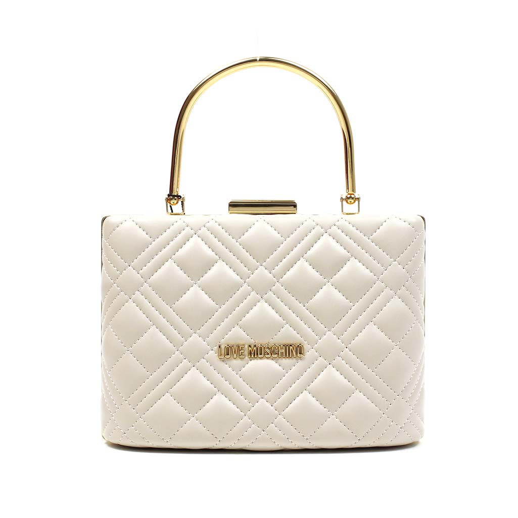 Borsetta Love Moschino clutch avorio trapuntata