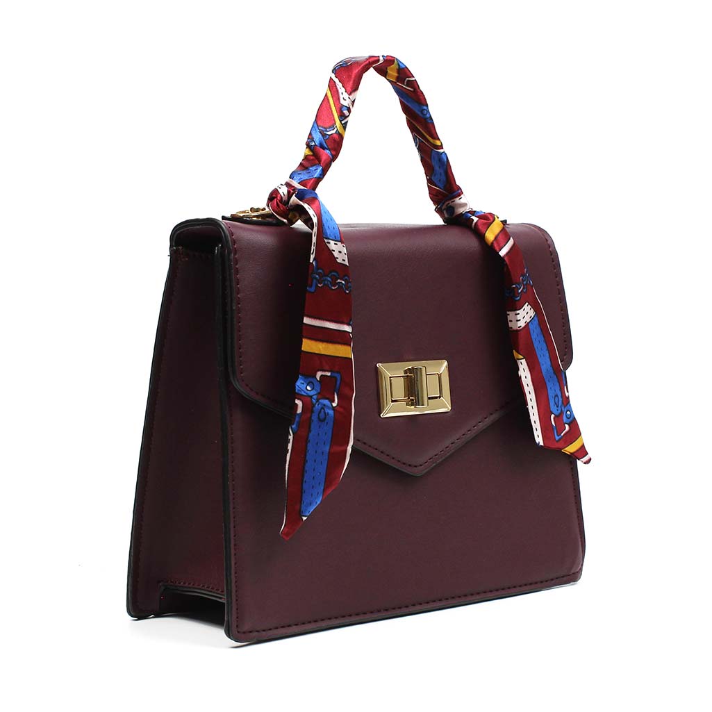 Borsetta bordeaux con foulard Gloria