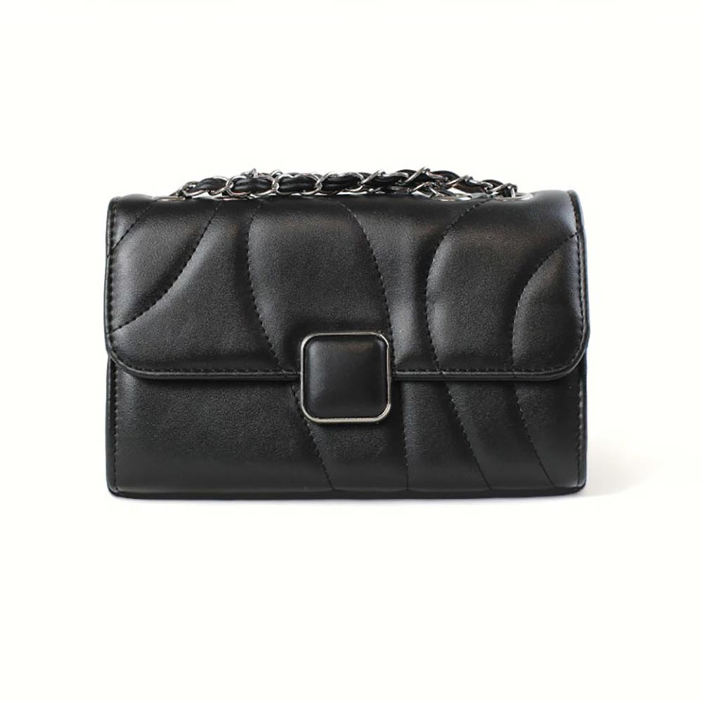 Borsetta nera trapuntata con tracolla scorrevole Nadia