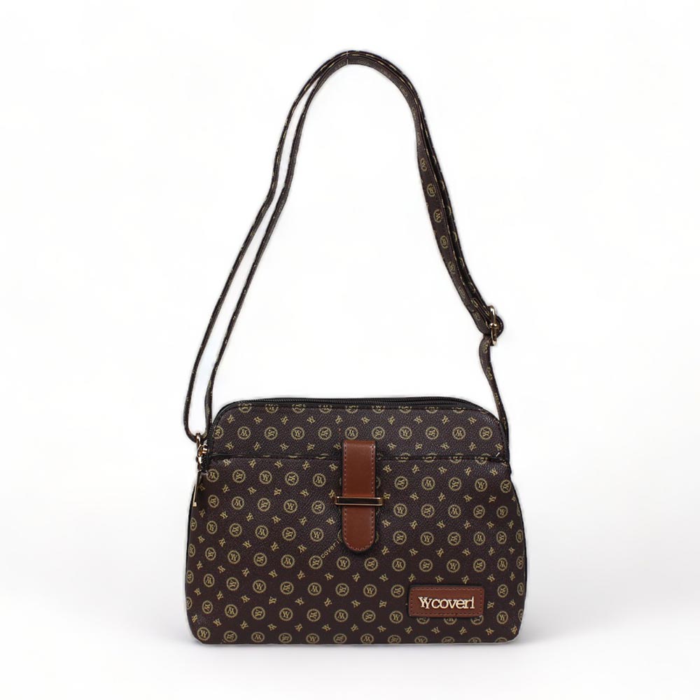 Borsetta marrone coveri tre scomparti Karila