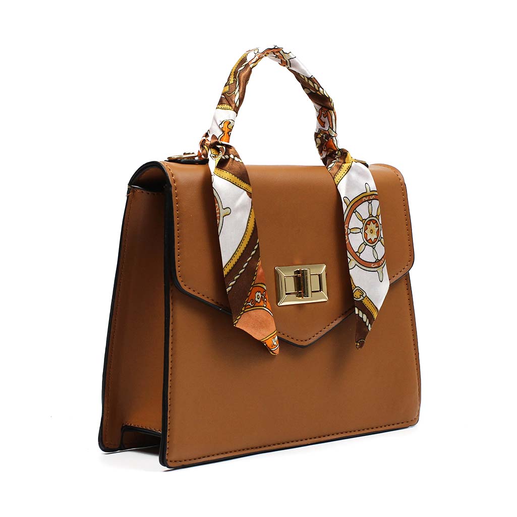 Borsetta marrone con foulard Gloria