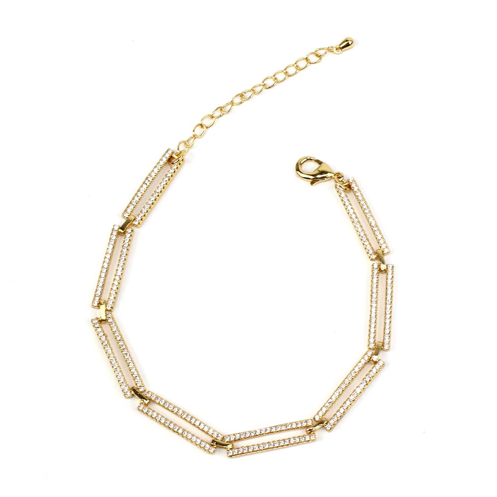 Bracciale a catena con strass oro Trilly