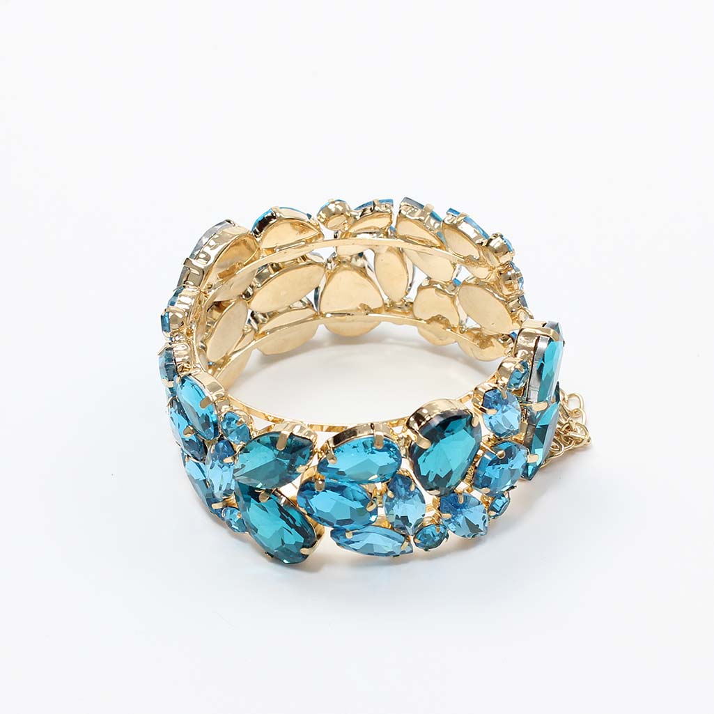 Bracciale blu semirigido con pietre sfaccettate Floriana