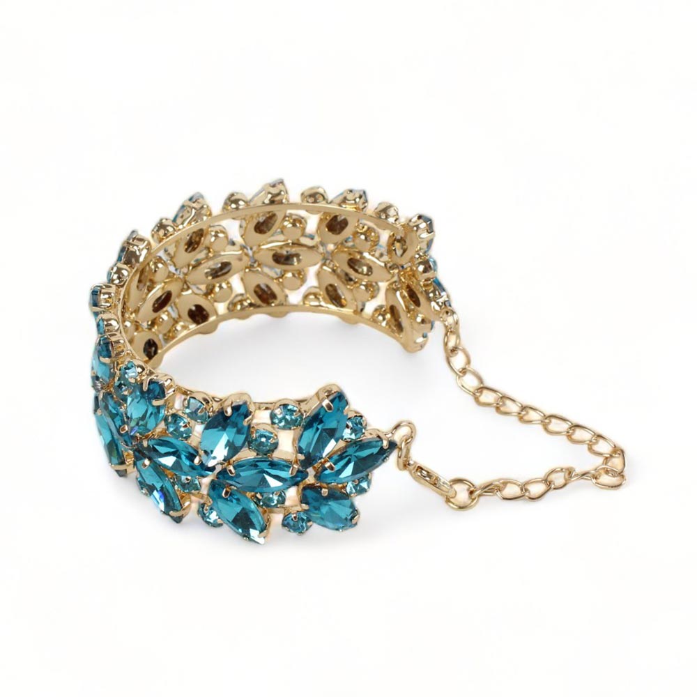 Bracciale semirigido con pietre blu sfaccettate