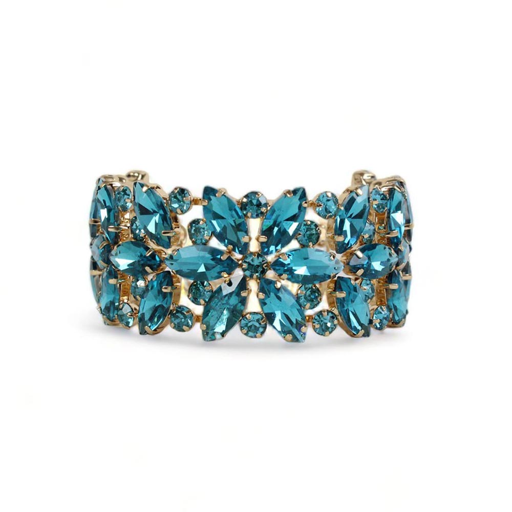 Bracciale semirigido con pietre blu sfaccettate