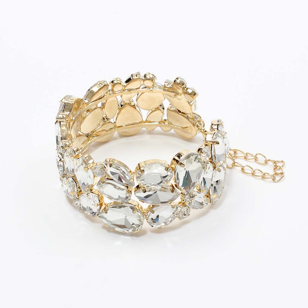 Bracciale trasparente semirigido con pietre sfaccettate Floriana