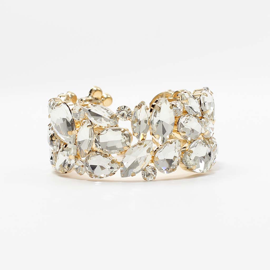 Bracciale trasparente semirigido con pietre sfaccettate Floriana