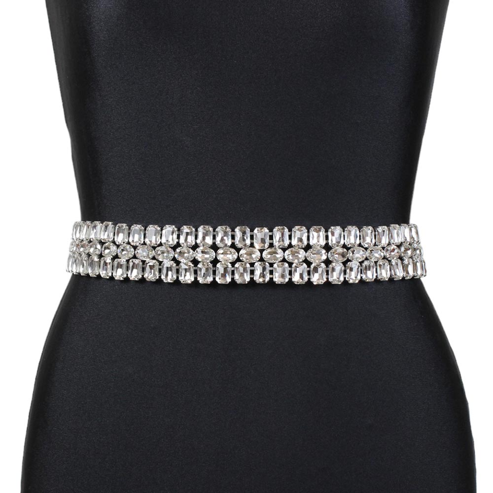 Cintura argento da cerimonia con pietre sfaccettate Venere