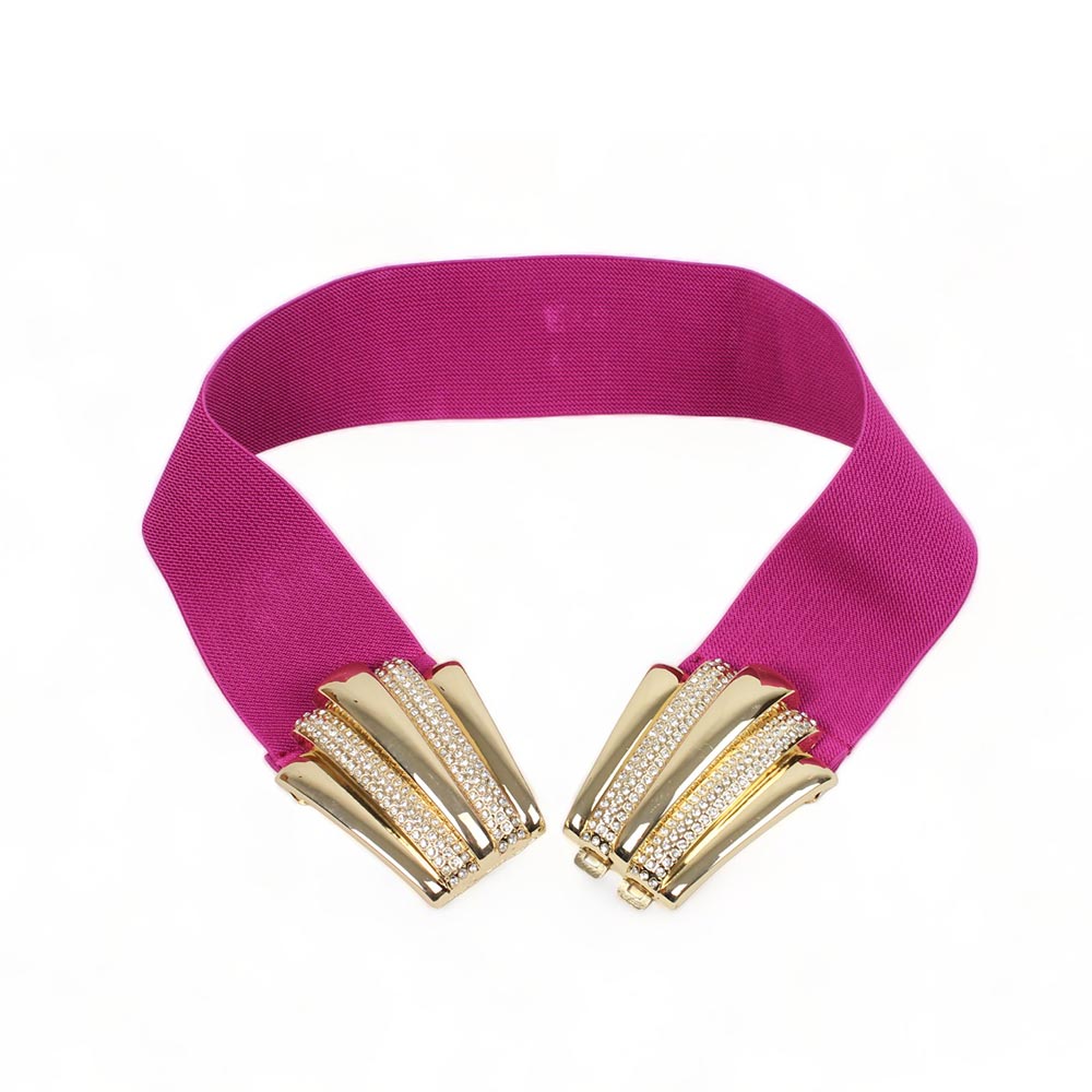 CINTURA ELASTICA ROSA CON STRASS FIOCCO