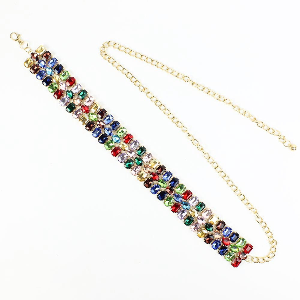 Cintura multicolore da cerimonia con pietre sfaccettate Venere