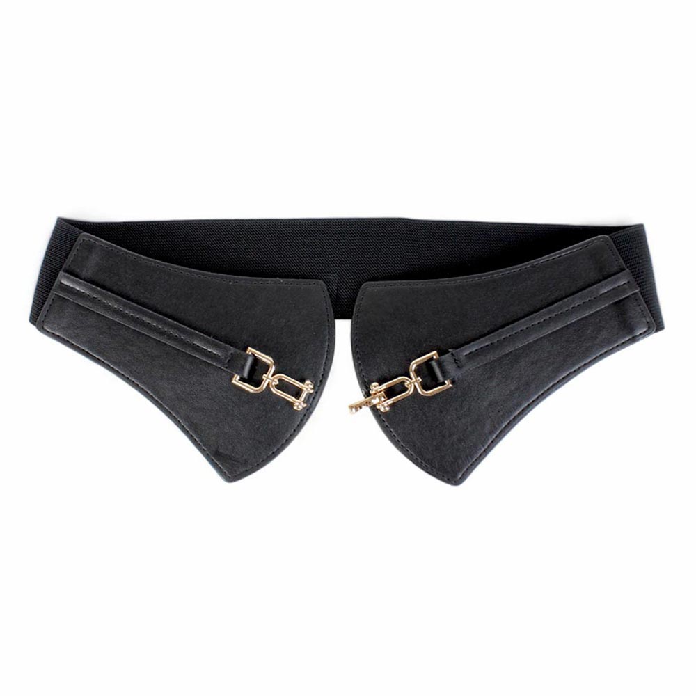 Cintura nera elastica con fibbia grande