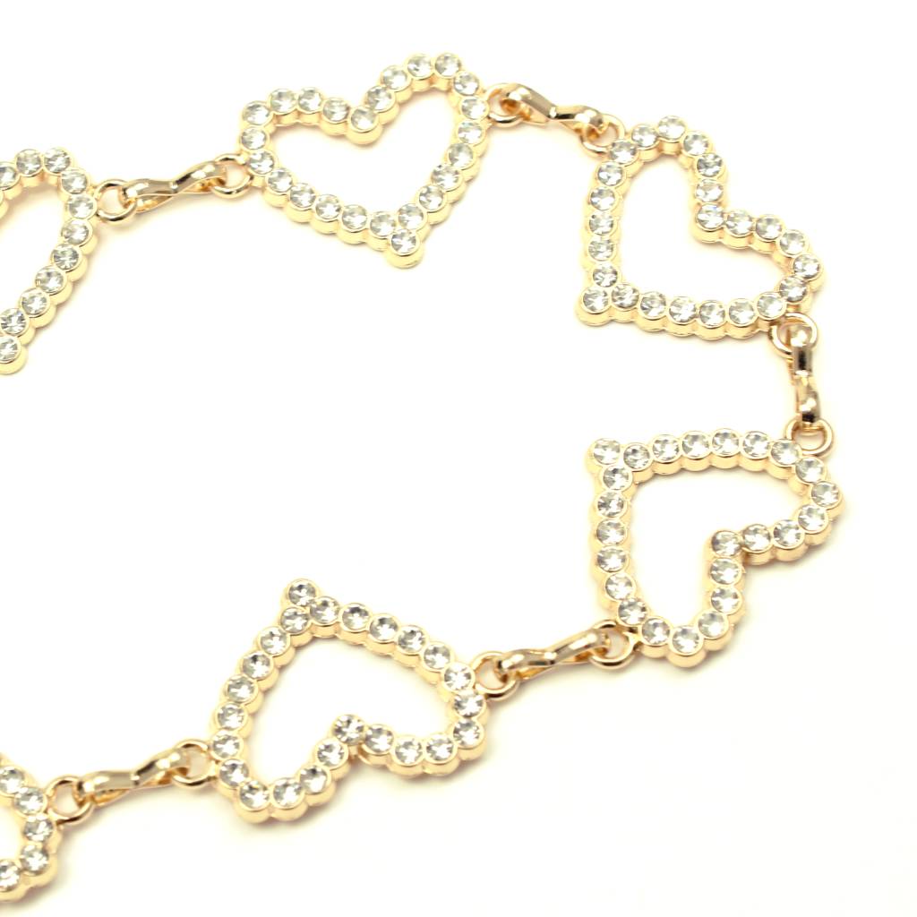 Cintura oro con cuori in strass Delizia