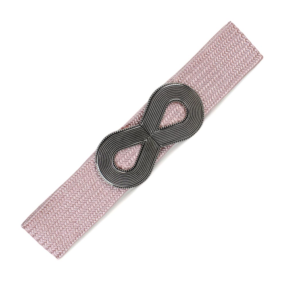 Cintura rosa elastica con fibbia argento