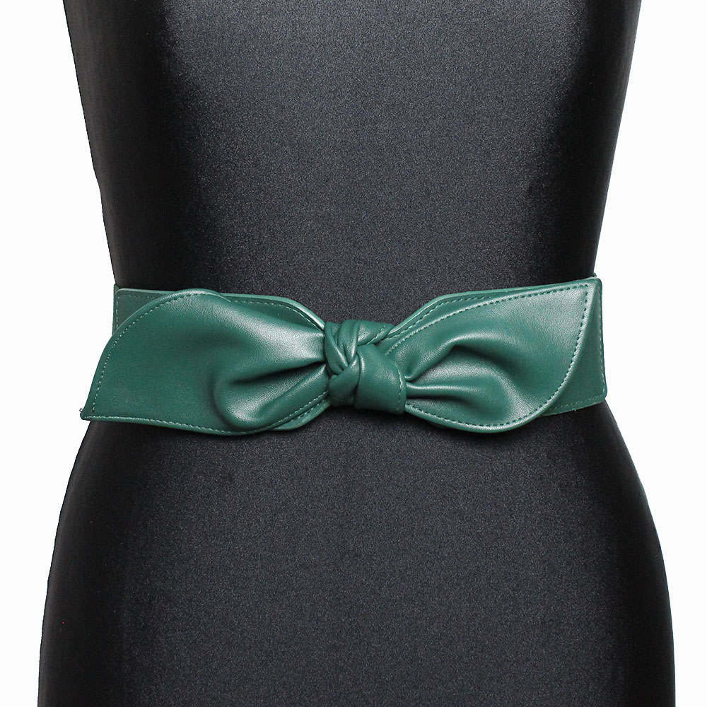 Cintura verde elastica con fiocco Karila