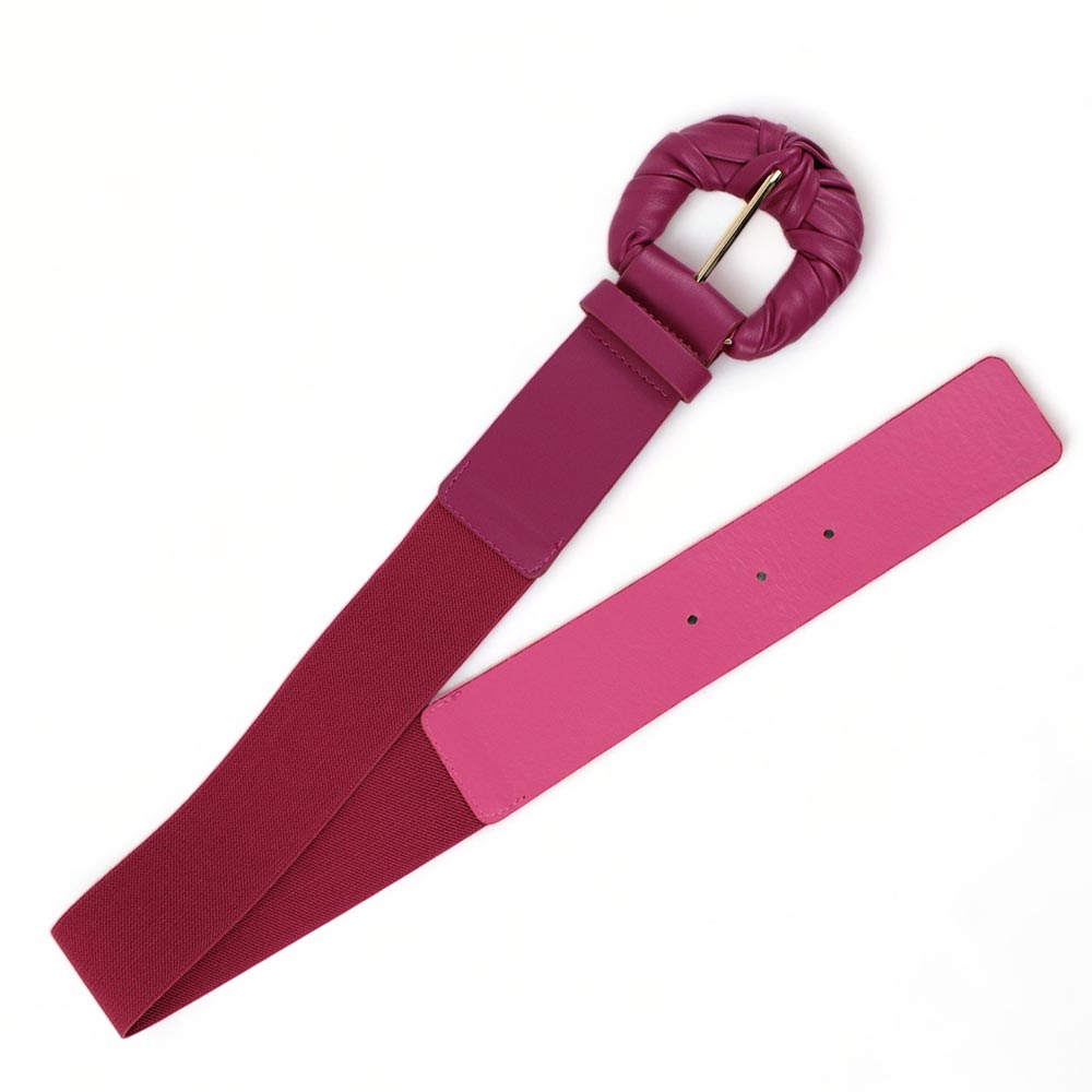 Cintura viola in pelle sintetica con fibbia arricciata