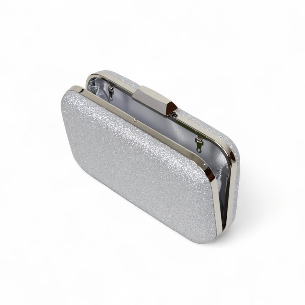 Clutch argento elegante con glitter Monica Karila