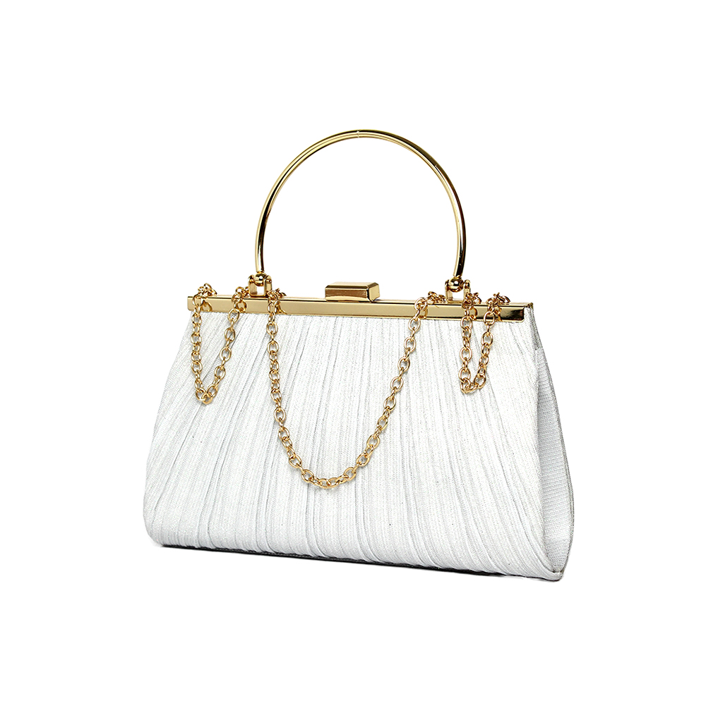 Clutch da cerimonia elegante bianca Karila