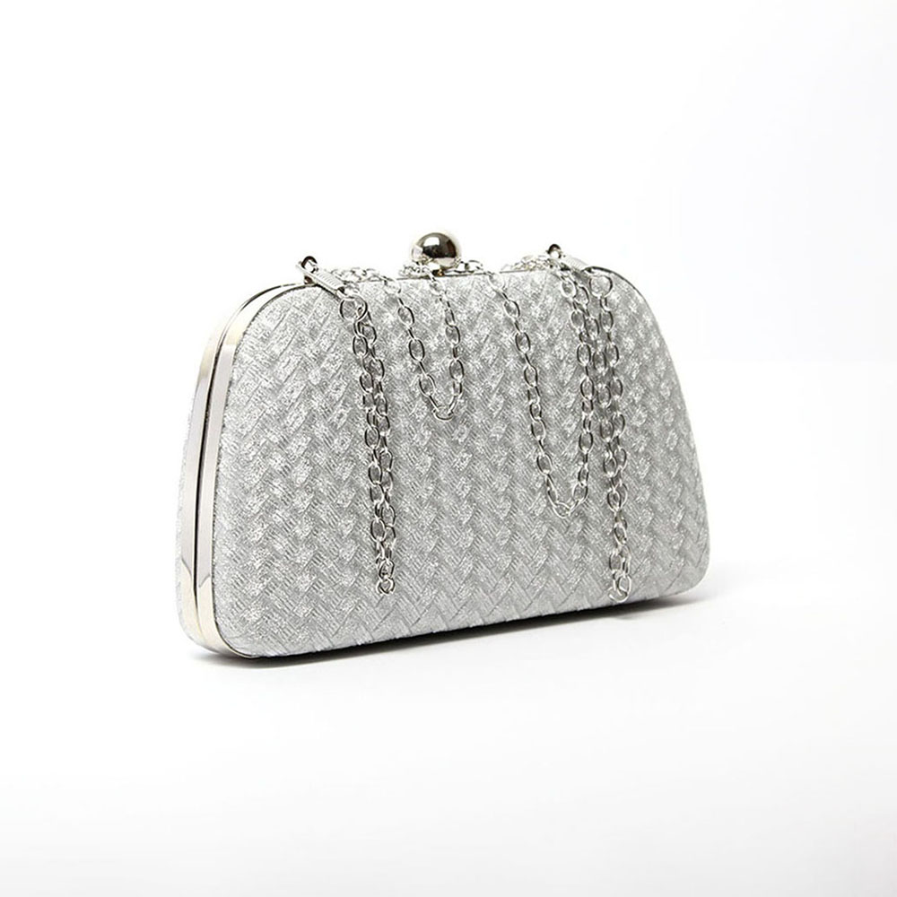 Clutch da cerimonia argento glitter Karila